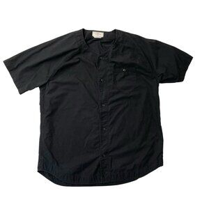 Your Neighbors Baseball Button-Down Short Sleeve Shirt Streetwear Black size XL